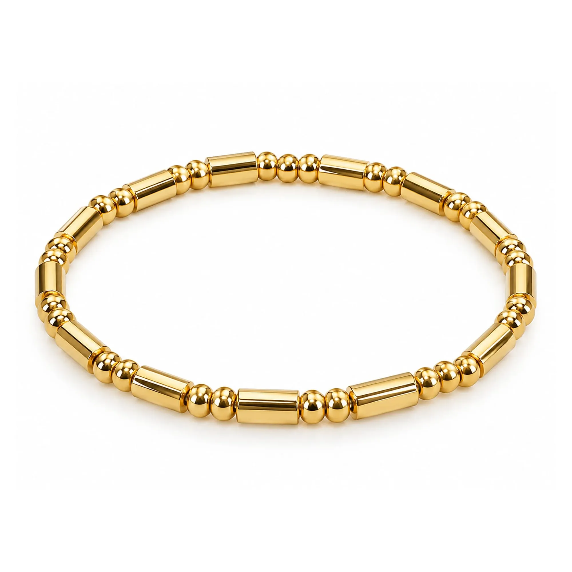 Elegant Gold-Tone Beaded Chain Bracelet