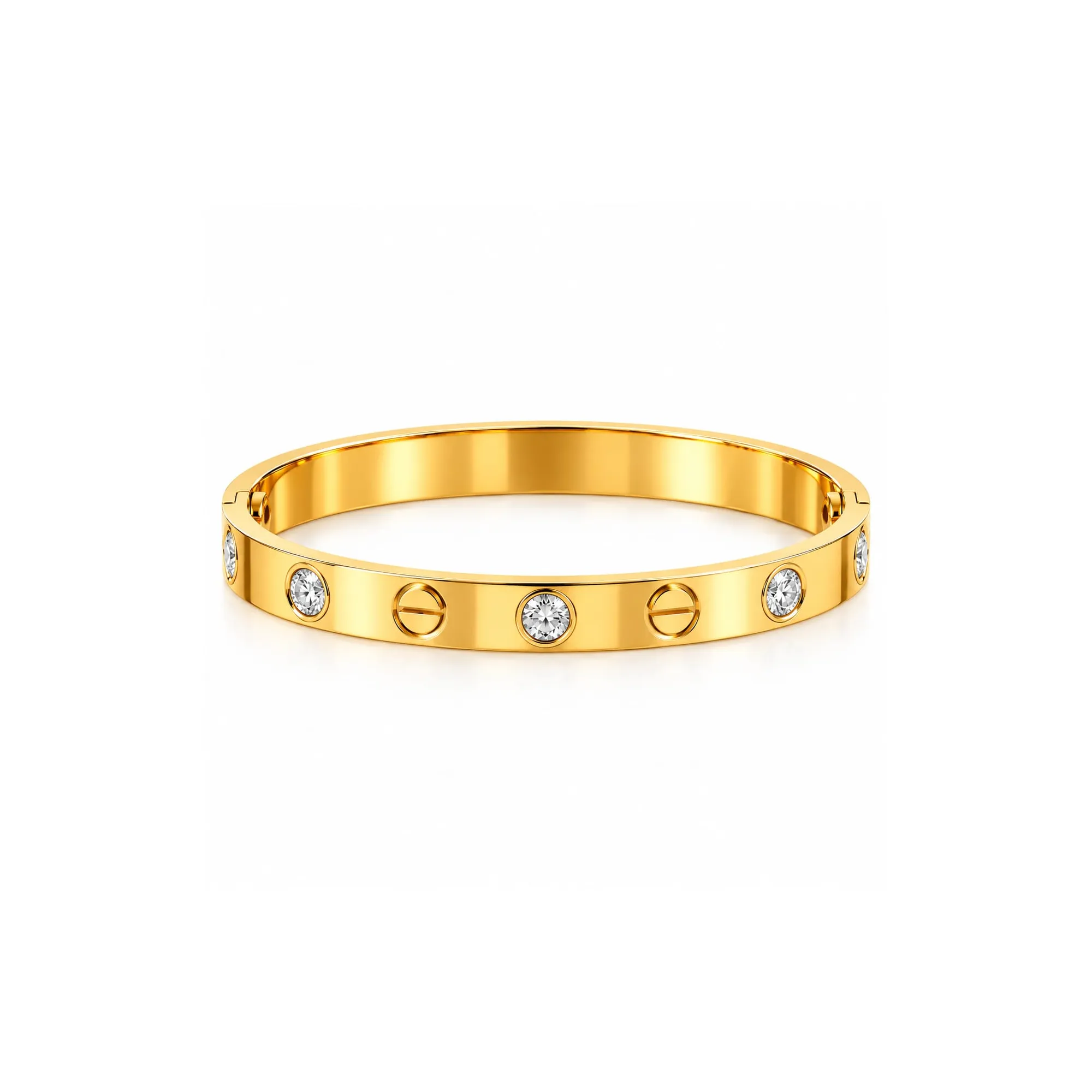 Elegant Gold-Tone Crystal Studded Bangle