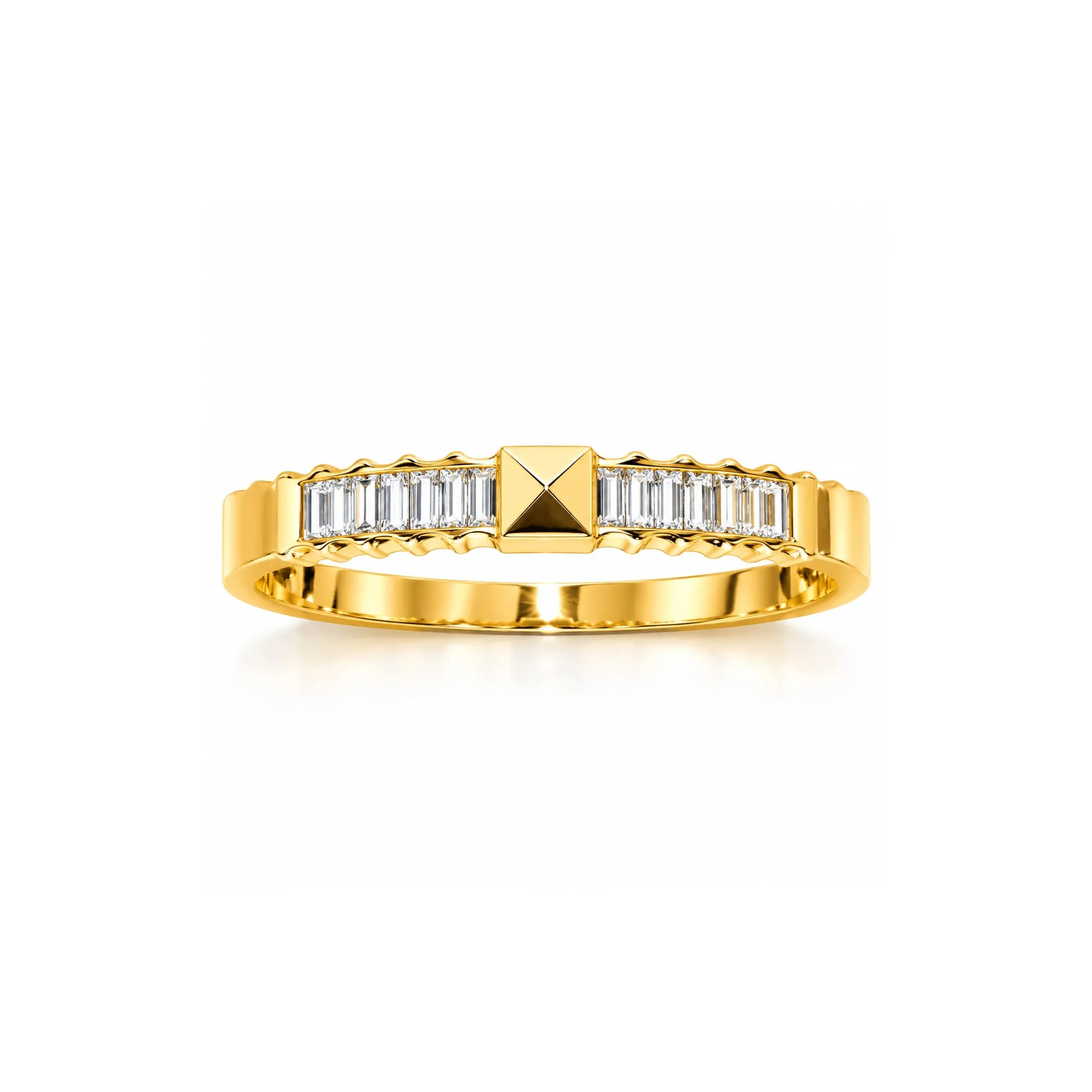 Elegant Gold-Tone Baguette Crystal Bracelet