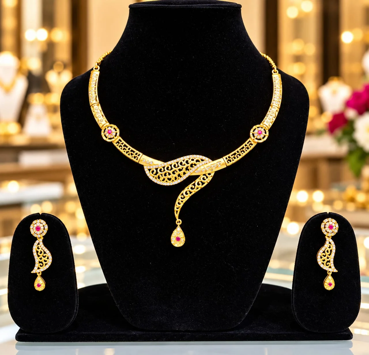 Multicolor Pastel Jadau Enamel & Pearl Festive Choker Set